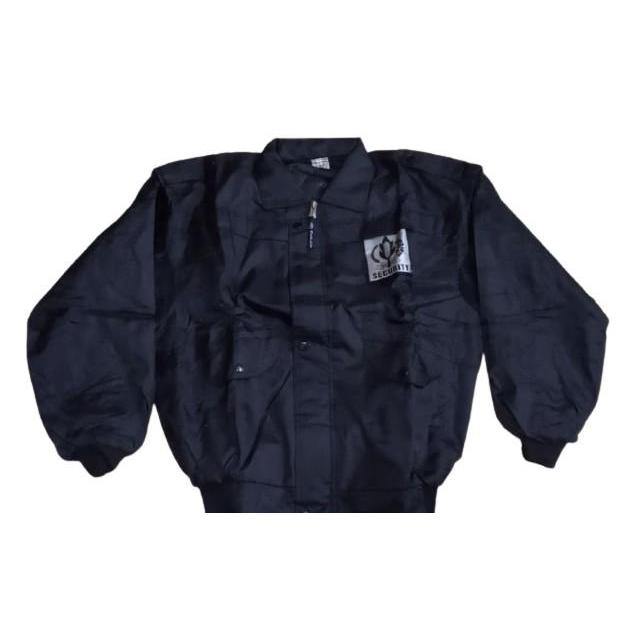 Security Parasut Satpam Jaket Lapangan Parasut Berlapis dengan Hoodie Lipat Warna Hitam All Size Jak