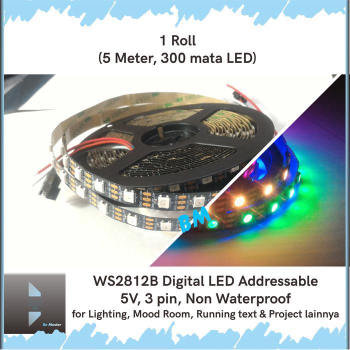 Discount WS2812B WS2812 1 roll Smart LED Strip RGB Digital non waterproof Addressable RGB WS2812B