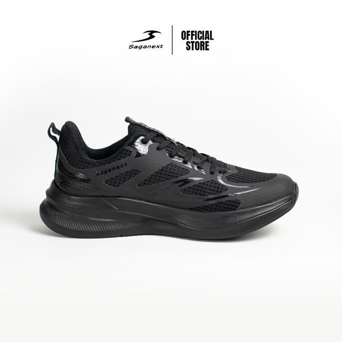 Original Sepatu sekolah Saganext phoenix hitam polos Kerja Black pria wanita