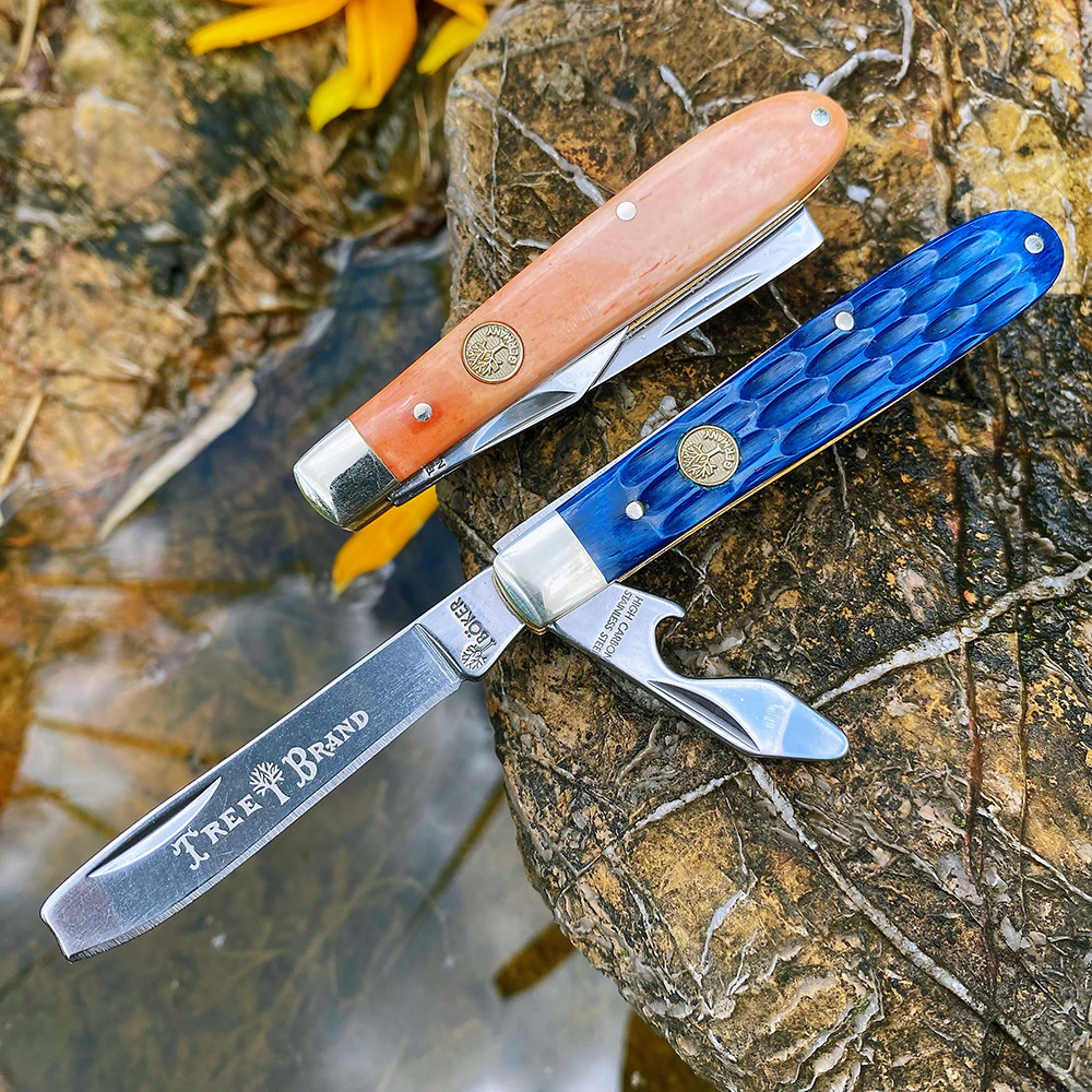 Watchman Knife Bottle Opener Trapper Bone Slip Joint Multi Blade Folding Pocket Knives Classic