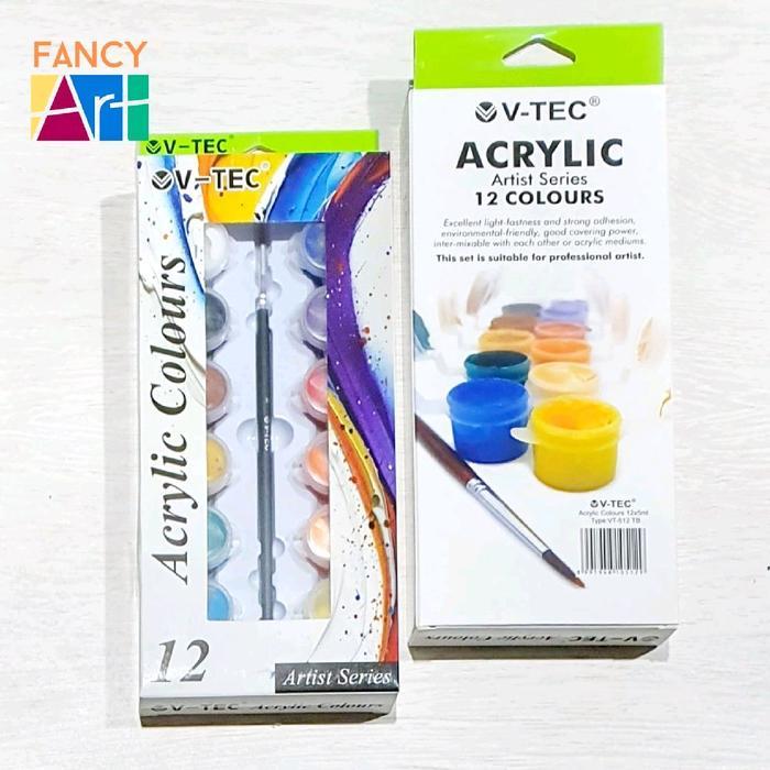 Terlaris V-TEC Mini Acrylic set 12 x 5ml Cat Akrilik SALE