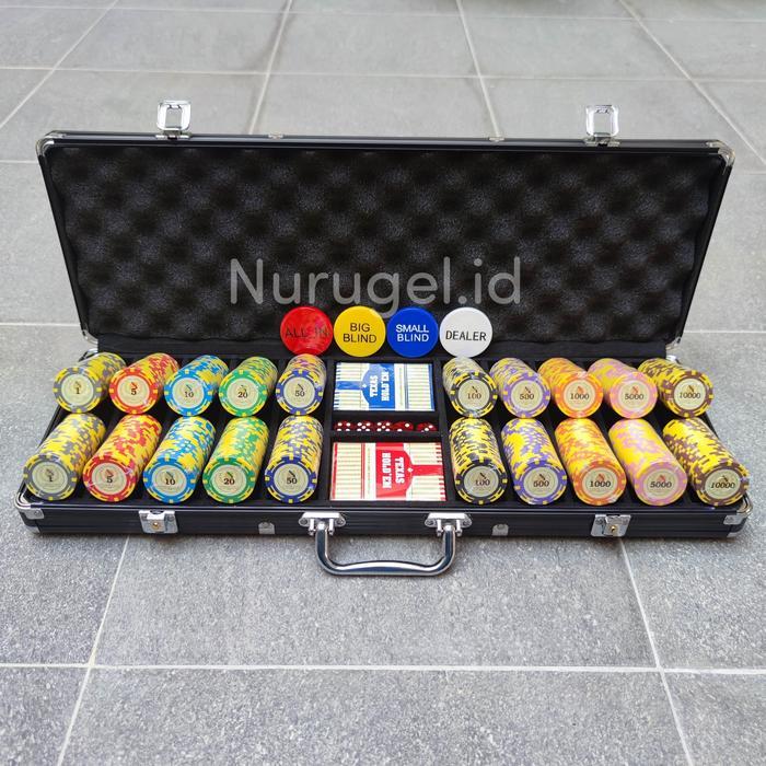 Set Poker Chip 500 Pcs dengan Koper dan Alas Main Standar