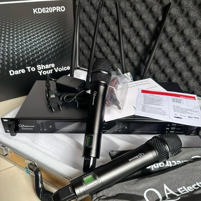 mic wireless qa electronic kd620pro original Mikrofon - Hitam