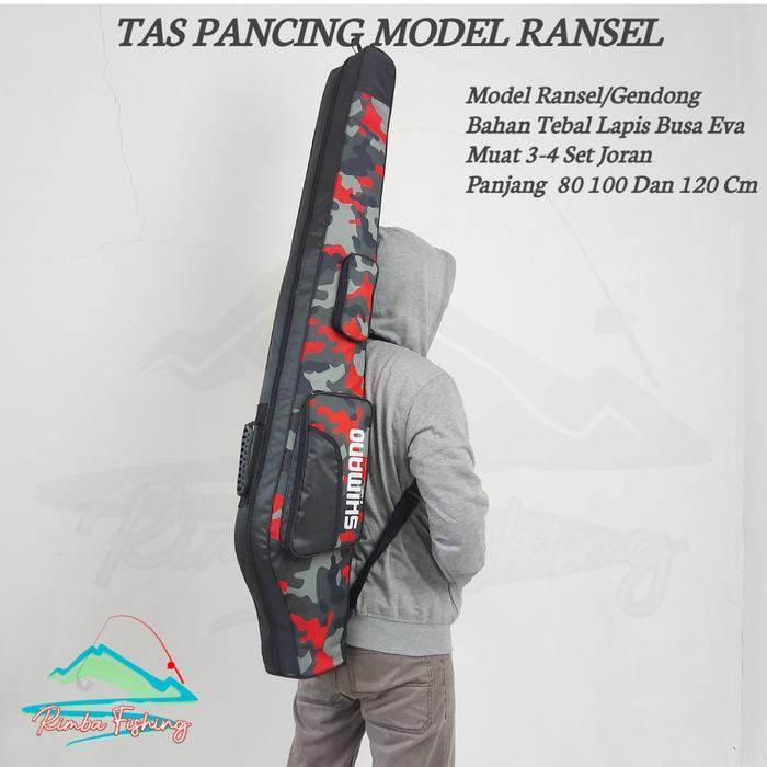 Eiger Hikeland - Tas Pancing 4 Joran Model Ransel Gendong Bahan Busa Eva Panjang 80 Cm 100 Cm 120 Cm