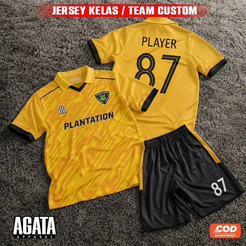 AGATA Baju Jersey Sepakbola / jersy futsal / Volly / badminton / Jersey Kelas Team Custom Nama & Nom