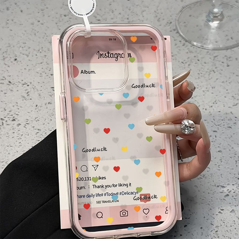 Hati Pelangi Aesthetic Anti Slip Case Oppo A6C  Reno 15F A6X A6T A6S Pro 14F A3X A5 Pro A5I Pro A5 2