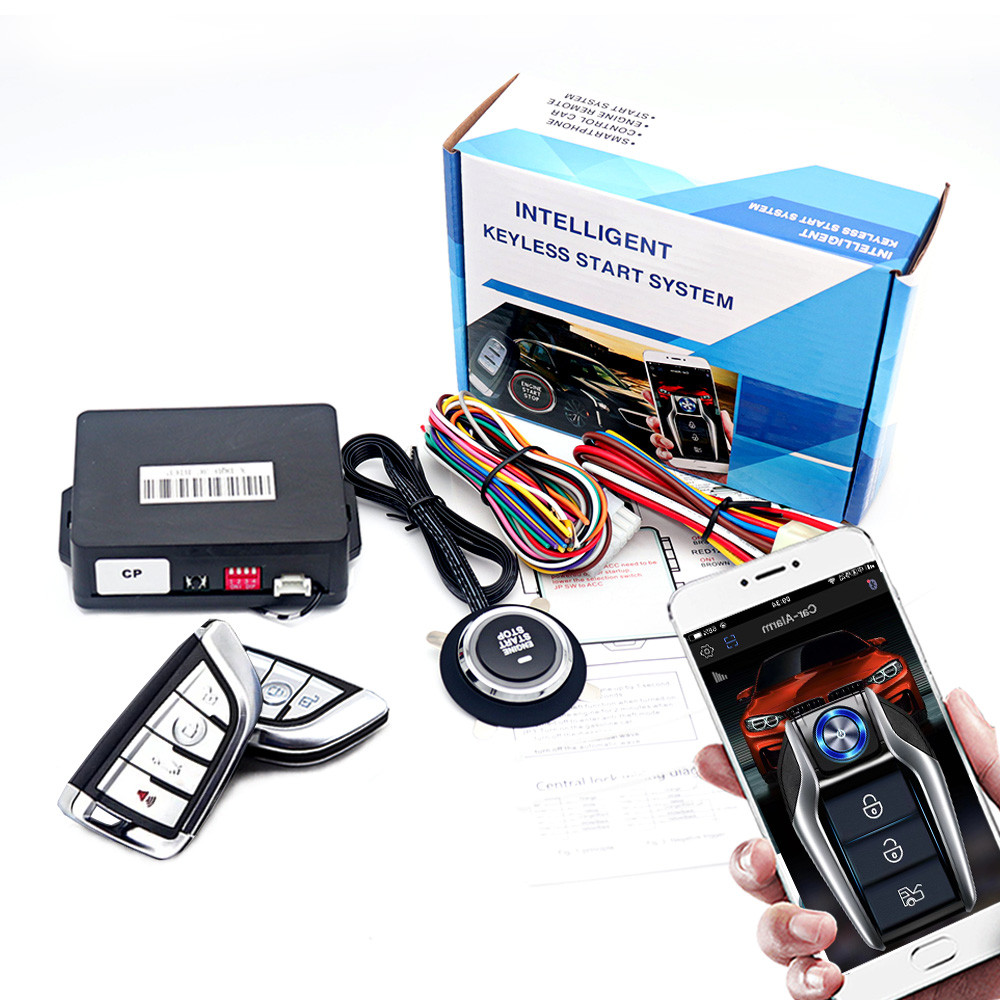 Kirbin Universal Car Push Button Start Stop Keyless Entry Starter System Bluetooth APP PKE Remote
