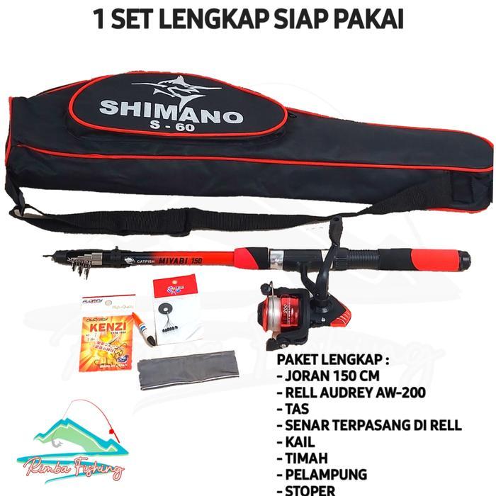 Maguro - 1 Set Joran Pancing Lengkap Tas Siap Pakai Alat