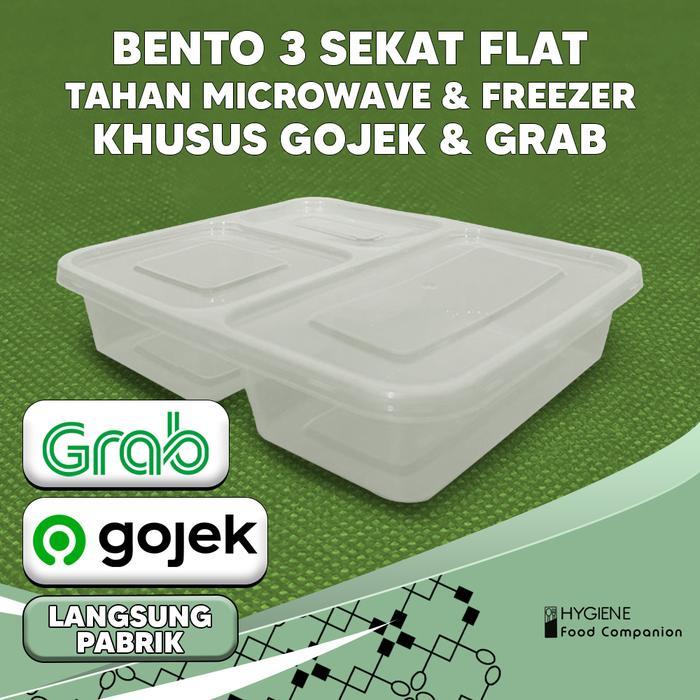 Thinwall Bento Sekat 3 Plastik - Food Container Bento Thinwall Premium