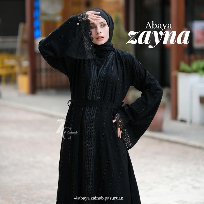 Promo New ( Zeina Abaya ) Black Remaja By Zainab Collection Terlaris