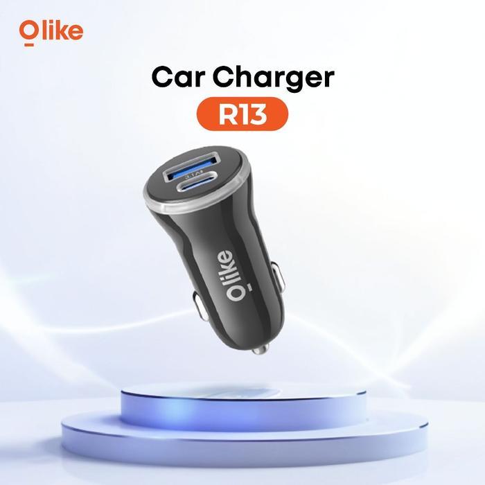 BoomSale [ saver olike R13 ECERAN ]- Olike Car Charger R13 Fast Carging 3.1A dual port USB A & Type