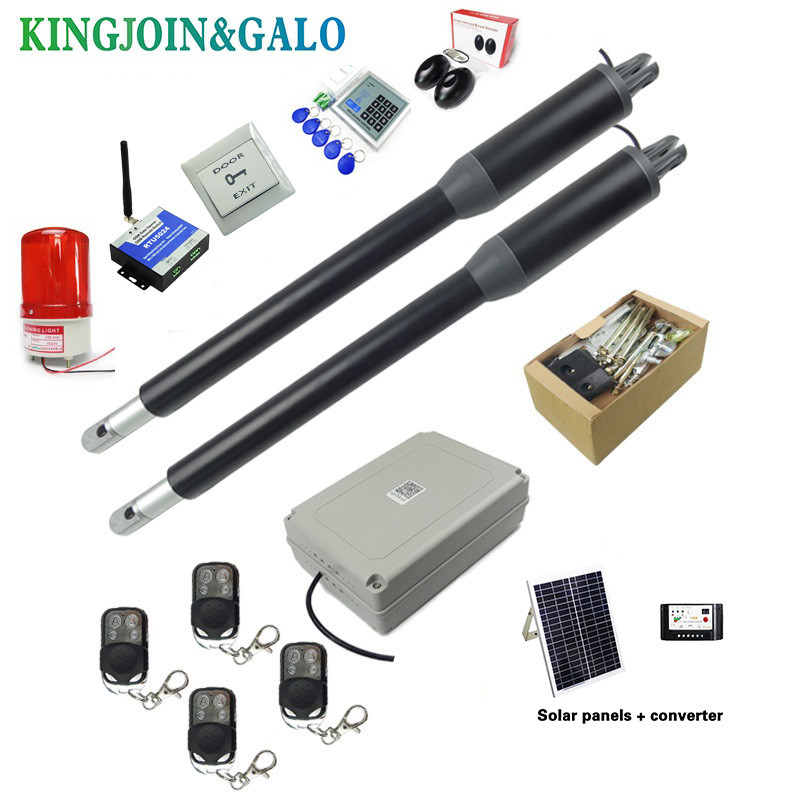 200kg-300kg swing gate linear actuator motors Kit with push button photocell alarm lamp(GSM module