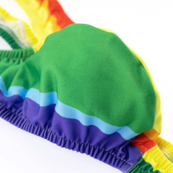 CUCI GUDANG Men Sexy Erotic Lingerie Open Thong Mankini Rainbow One-piece Swimsuit Thong Underwear