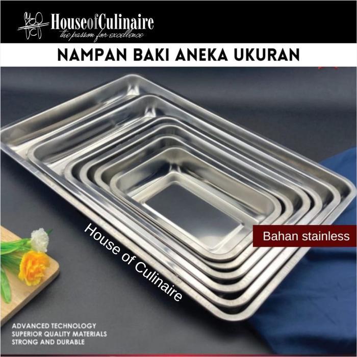 Nampan Baki 60 X 40 Cm Stainless Tebal Multifungsi Wadah Saji