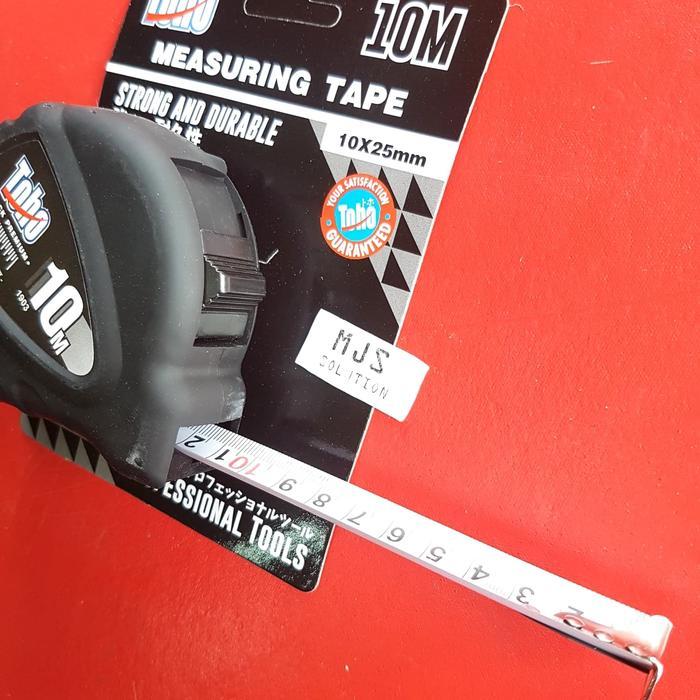 Terbaik Meteran Tukang 10 M Toho Black Premium Ori Kualitas Bagus Grip Karet Murah