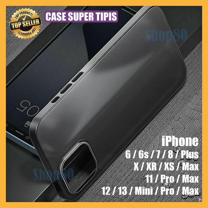 Case Super Slim iPhone XS XR Max 11 12 Mini Pro Doff Casing Transparan
