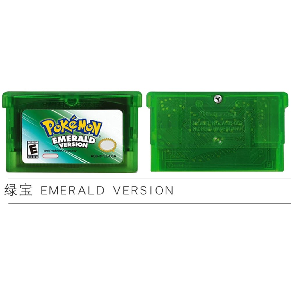 Pokemon-GBA Game Series 32 Bit Video Game Cartridge Console Card EMERALD FIRERED LEAFGREEN RUBY