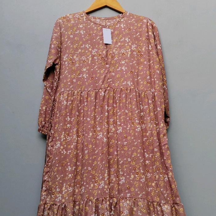 Gamis Rayon Susun Busui Ld 110 Coklat
