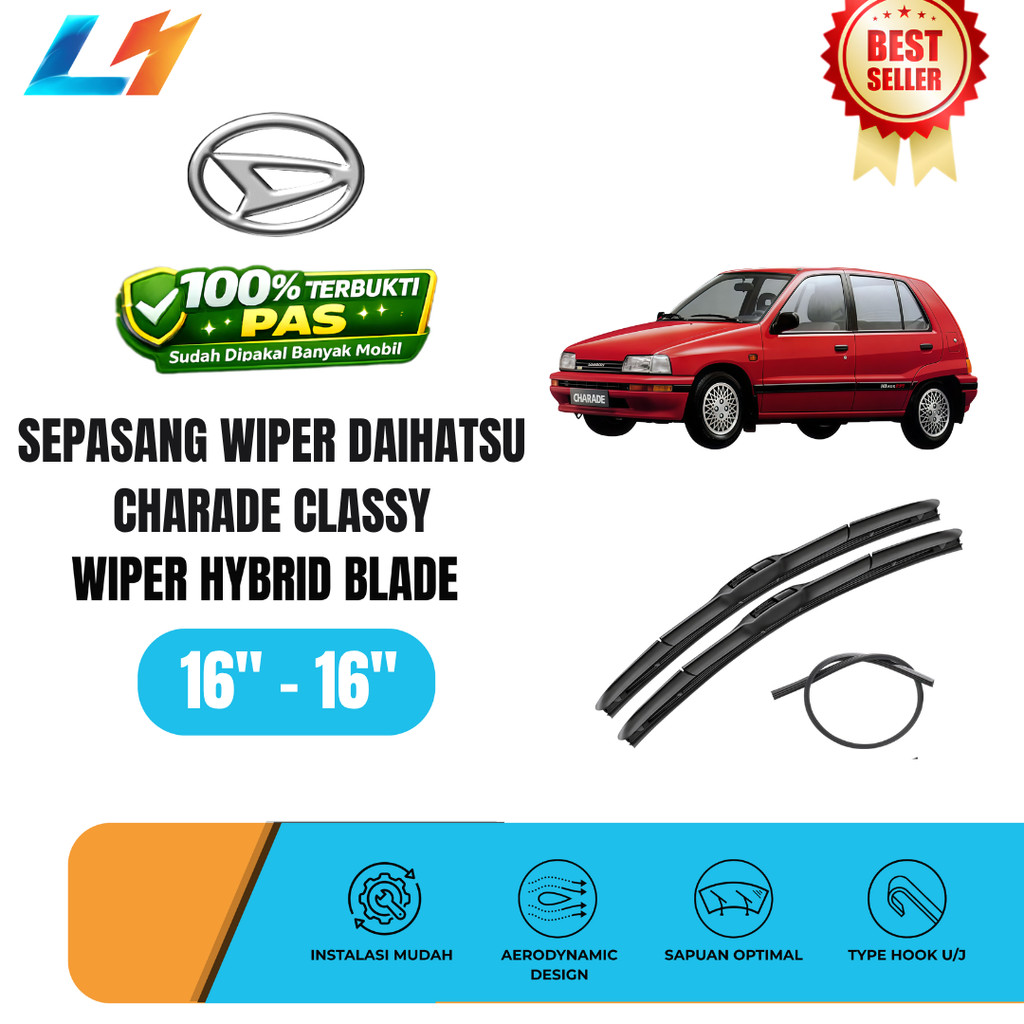 Wiper Daihatsu Charade Classy Hybrid Kaca Depan Mobil