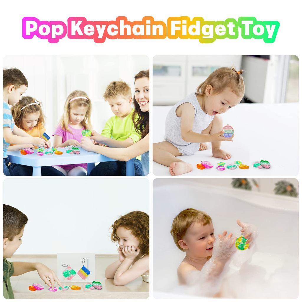 24/36/48 Pop Fidget Toys Bulk Its Party Favors for Kids Mini Pop Keychain It Fidget Toy Small