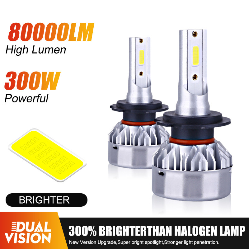 Plug And Play H4 H7 LED Car Headlight Bulbs 80000LM 300W H1 H11 H8 H9