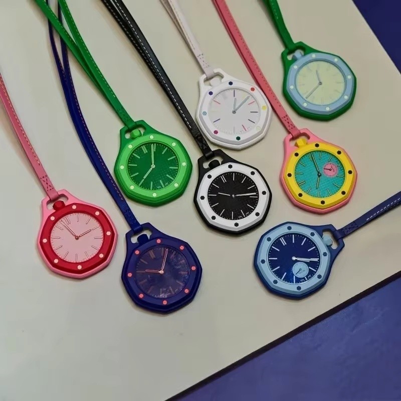 26 Years Old New Pocket Watch Octagonal Pop Style Neck Quartz Movement Candy Color Quartz Watch