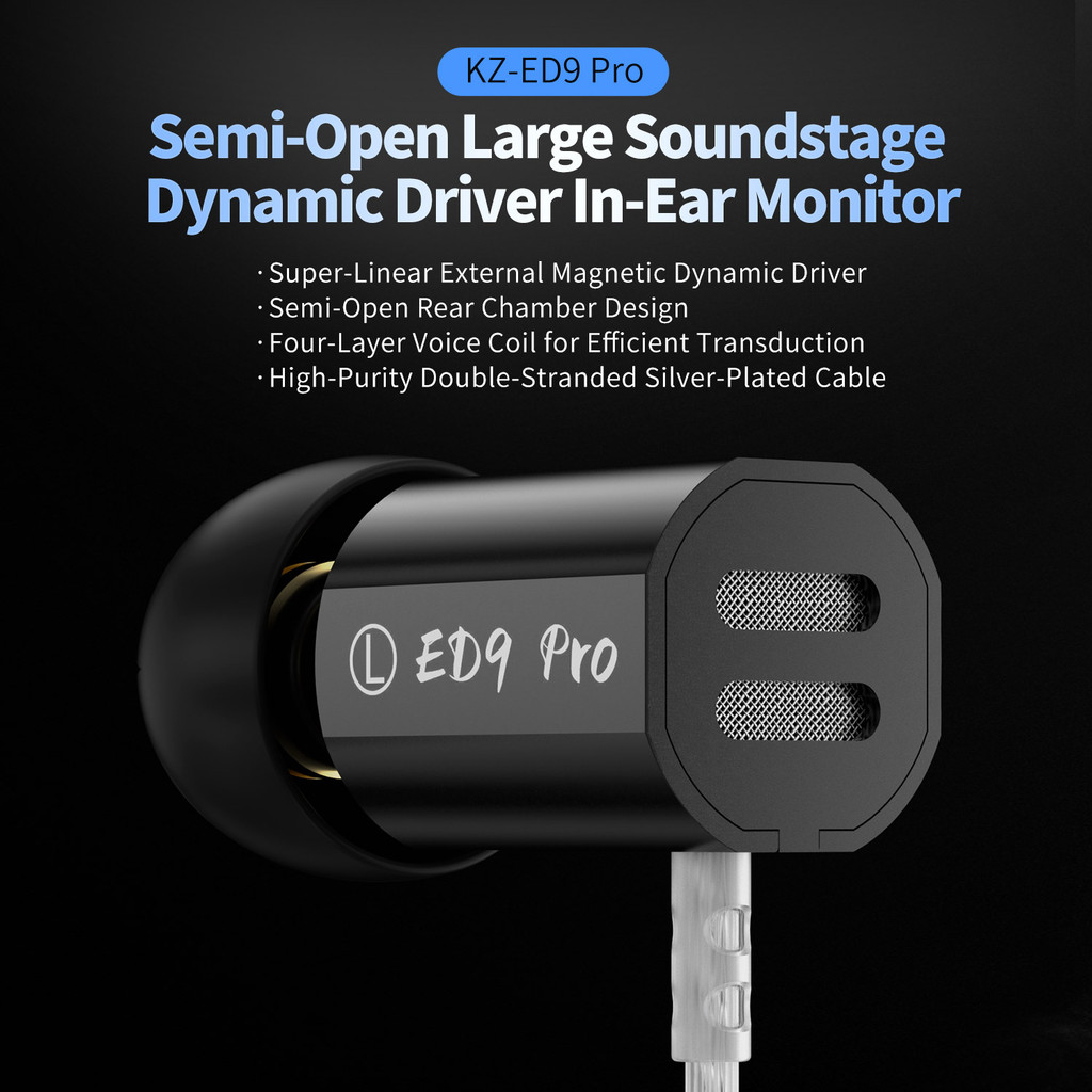 KZ ED9 PRO Earphone Heavy Bass Music Headset HiFi Zinc Alloy Metal Earphones DQS PR1 ZVX ZSNPRO EDX