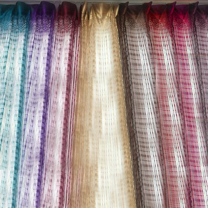 "New" Q8 Tirai Benang Halus Motif Bunga Unik & Elegan Pembatas Ruangan Cantik untuk Berbagai Gaya