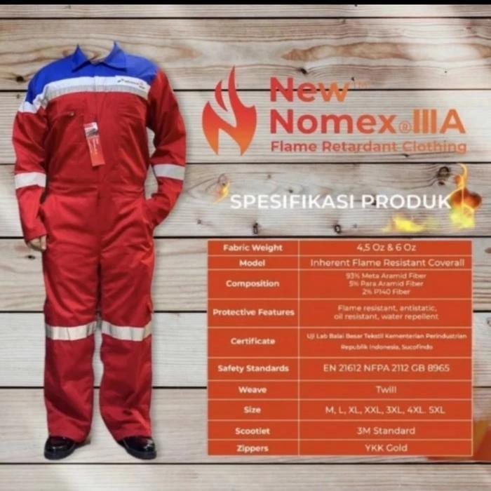 Wearpack Coverall Pertamina Anti Api Nomex lllA - Merah, XXS