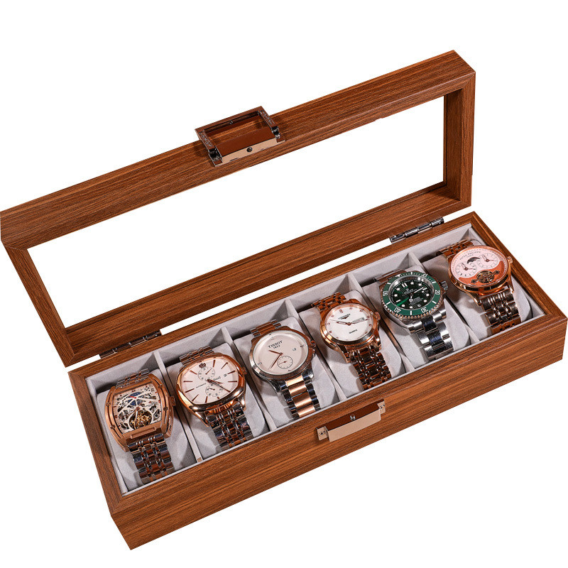 DELESYS New Walnut Wood Creative Watch Box Chinese Style Retro Wood Watch Display Box Large Capacity
