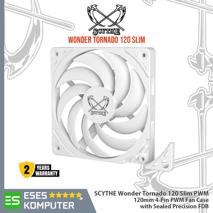 BRG BARU Fan SCYTHE Wonder Tornado 120 Slim WHITE PWM 120mm 12cm Case Fan