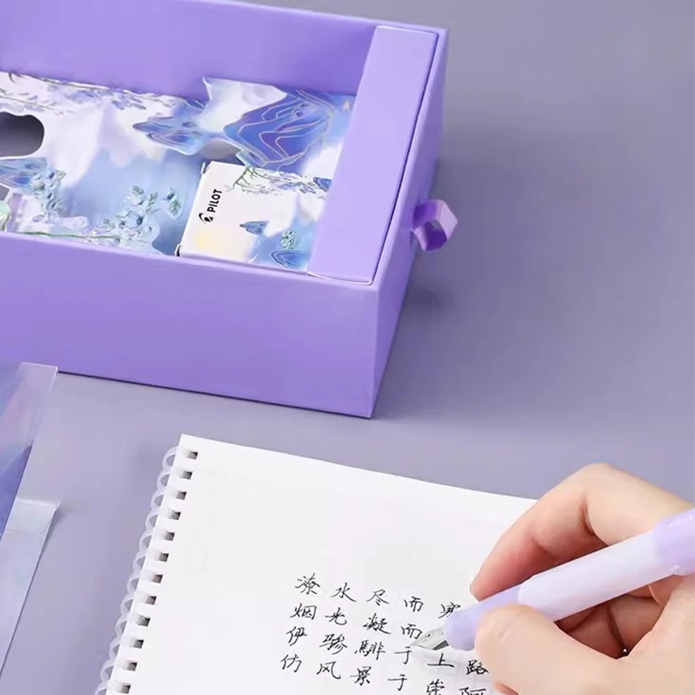 Japan Pilot KaKuno Fountain Pen Colored Glaze Blue Limited Gift Box Set Student School Supplies