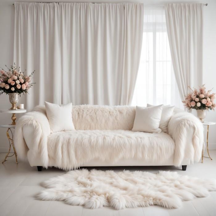 Alas Sofa Bulu Elatis Cover Penutup Sofa Sarung Kursi Ruang Tamu Sofa Sarung Sofa Bed Size 200X170Cm