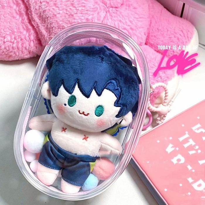 Pouch Pvc Boneka Doll Pouch Tas Display Boneka 17.5Cm Pvc Pouch Labubu Tahan Debu Pouch Boneka Pouch