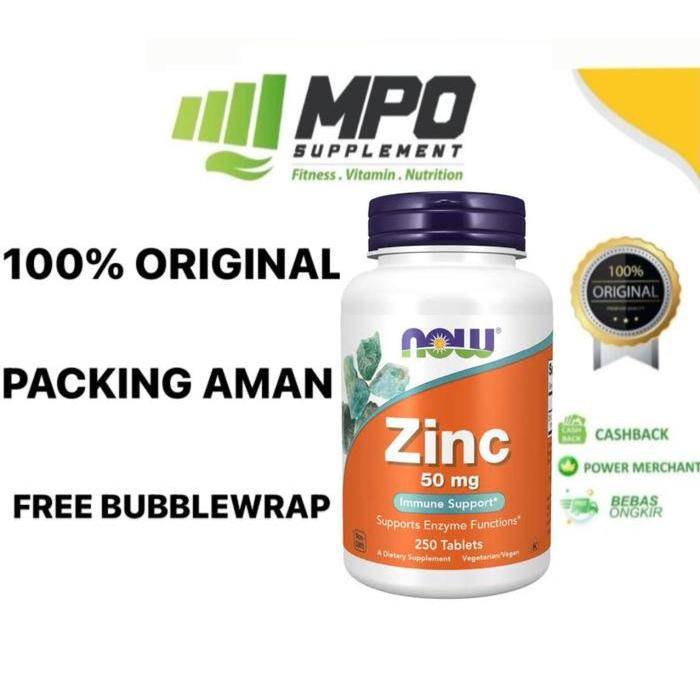 NOW Foods Zinc 50mg NOW Zinc 50mg 100 & 250 tablets Immune Support