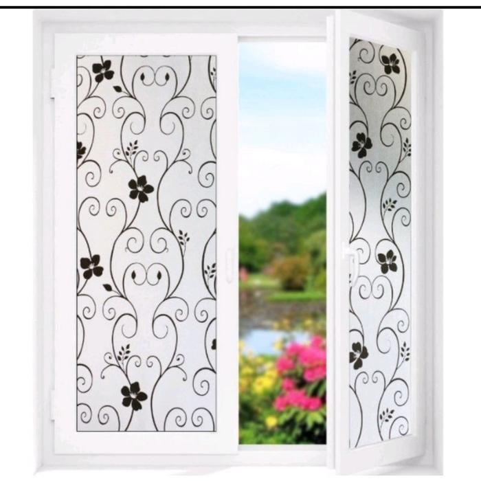 Stiker Kaca Jendela Sandblast 1 Roll Panjang 4 Meter Motif Bambu PVC Plastik Kertas Sticker