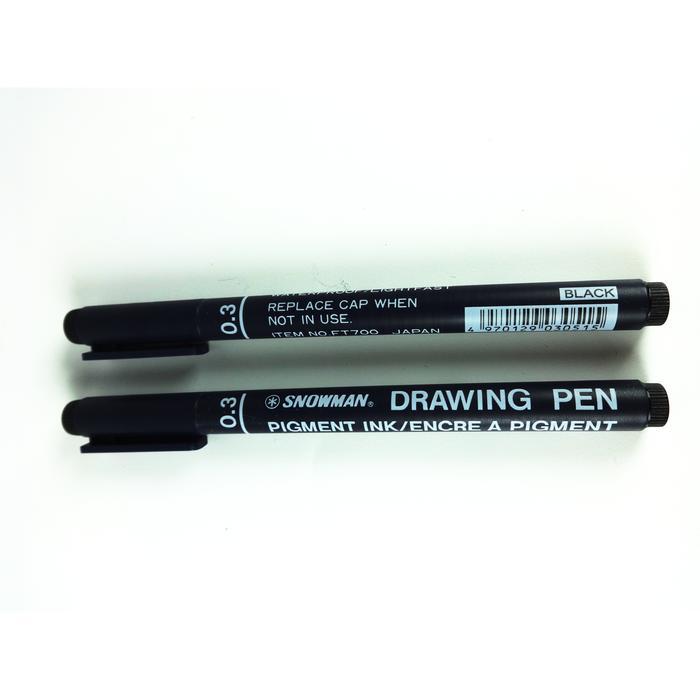 Pulpen Snowman Drawing Pen 0.3,Snowman 700 Drawing Pen 0.3 - Hitam