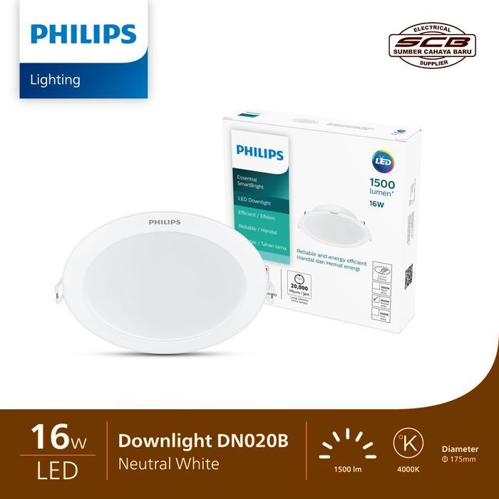 Lampu Plafon/Panel PHILIPS LED downlight DN020B PHILIP 16watt inbow 220vac
