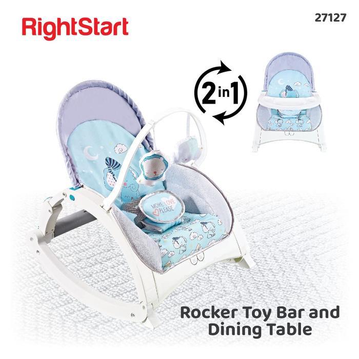 Right Start Bouncer Table Rocker and Dining Table Vibration Music - Teal Blue 27127