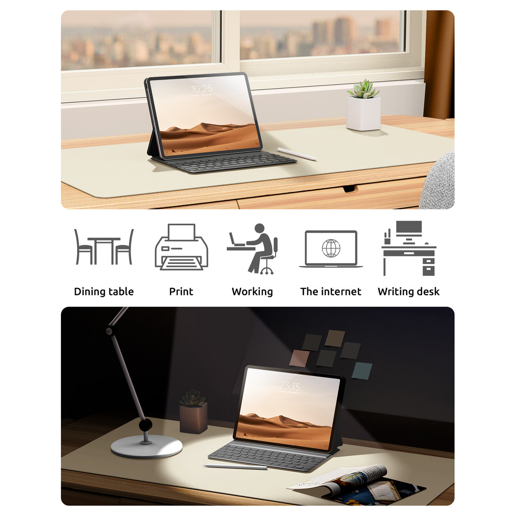 Office Desk Mat, Desk Pad Protector, Large Mouse Pad, Waterproof Non-Slip PU Desk Blotter for Office