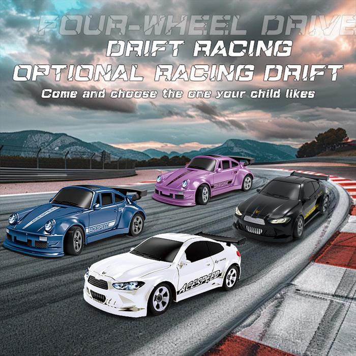Miniso - Rc Mini Desktop Drift Car 1:64 Full Propo 4Wd 2.4Ghz Baterai Cas Mainan Anak Cowok Cewek