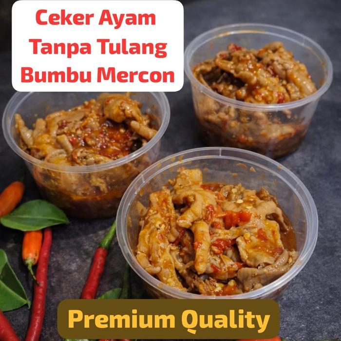 Lauk CEKER AYAM TANPA TULANG bumbu MERCON Matang Mateng Ready to eat masakan dibuat oleh chef DILLA