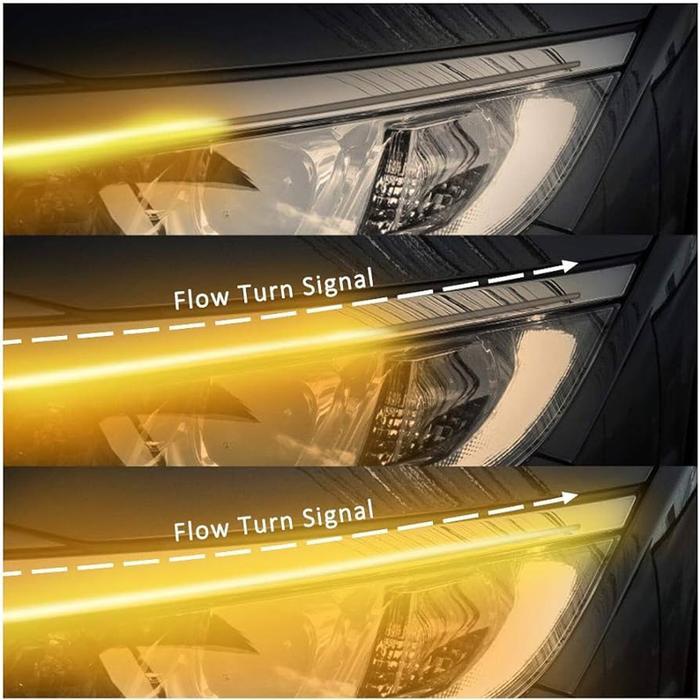 "New" [SEPASANG] DRL Flexible Alis Tanam SOFT LIGHT No Bintik Lampu Alis Running Silicone Tube 30cm