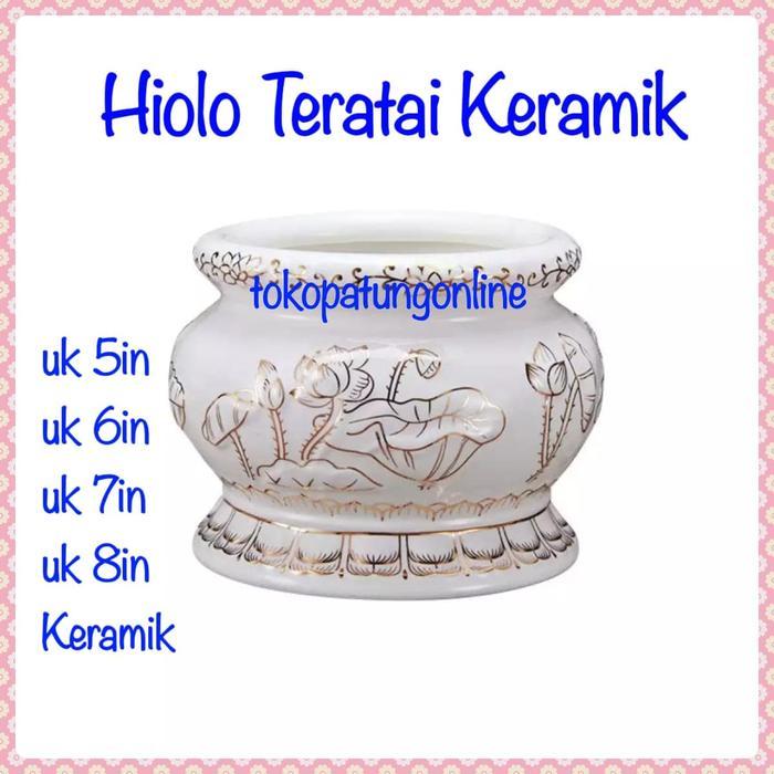 Cuci Gudang Hiolo Teratai Tempat Hio Keramik Uk 5-8In Putih