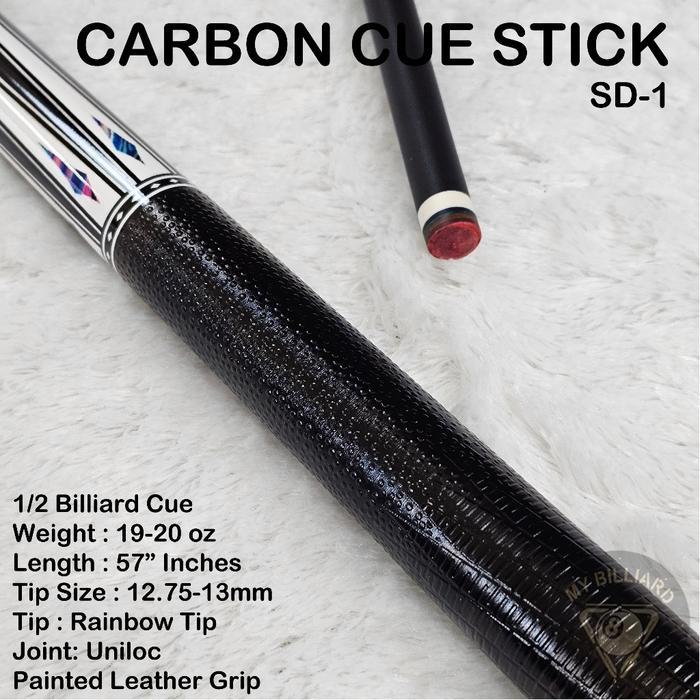 Carbon Cue SD-1 Stick Billiard 13mm - Stik Billiar Cue Karbon Graphite