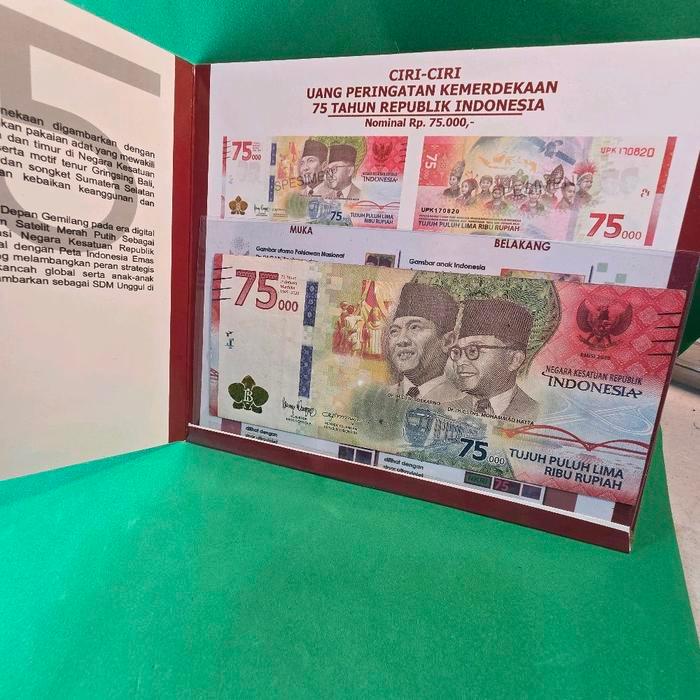 Koleksi Uang Kertas UPK 75000 Termasuk Folder Asli