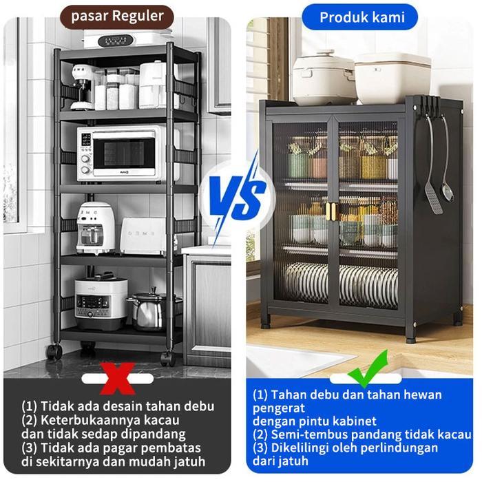 dapur Multi-layer Lemari Lemari Plastik Baju Kabinet Kontainer