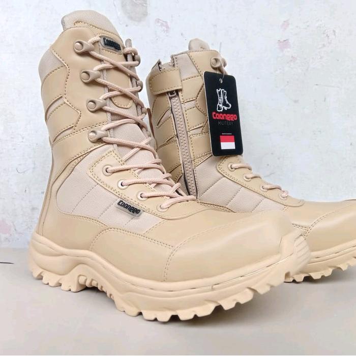 Sepatu pdl safety ujung besi pdl Kemenhan pdl ASN pdl satpolpp cream tactical boots caanggo military