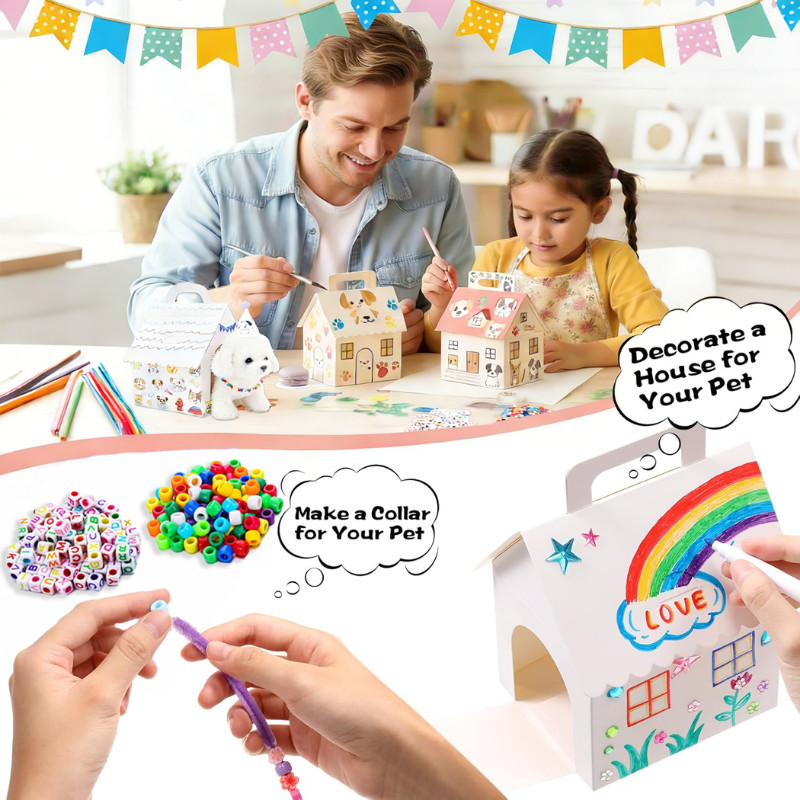 12-36Sets DIY Adopt A Puppy Party Favors Make Your Own Stuffed Animal Adopt Me Toys Bead Pets Kit