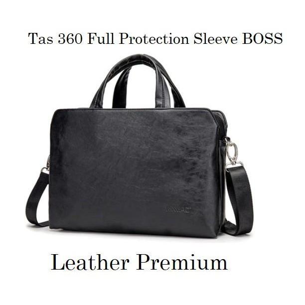 Laptop HP Spectre x360 13" Tas Selempang Leather Premium Sleeve Black